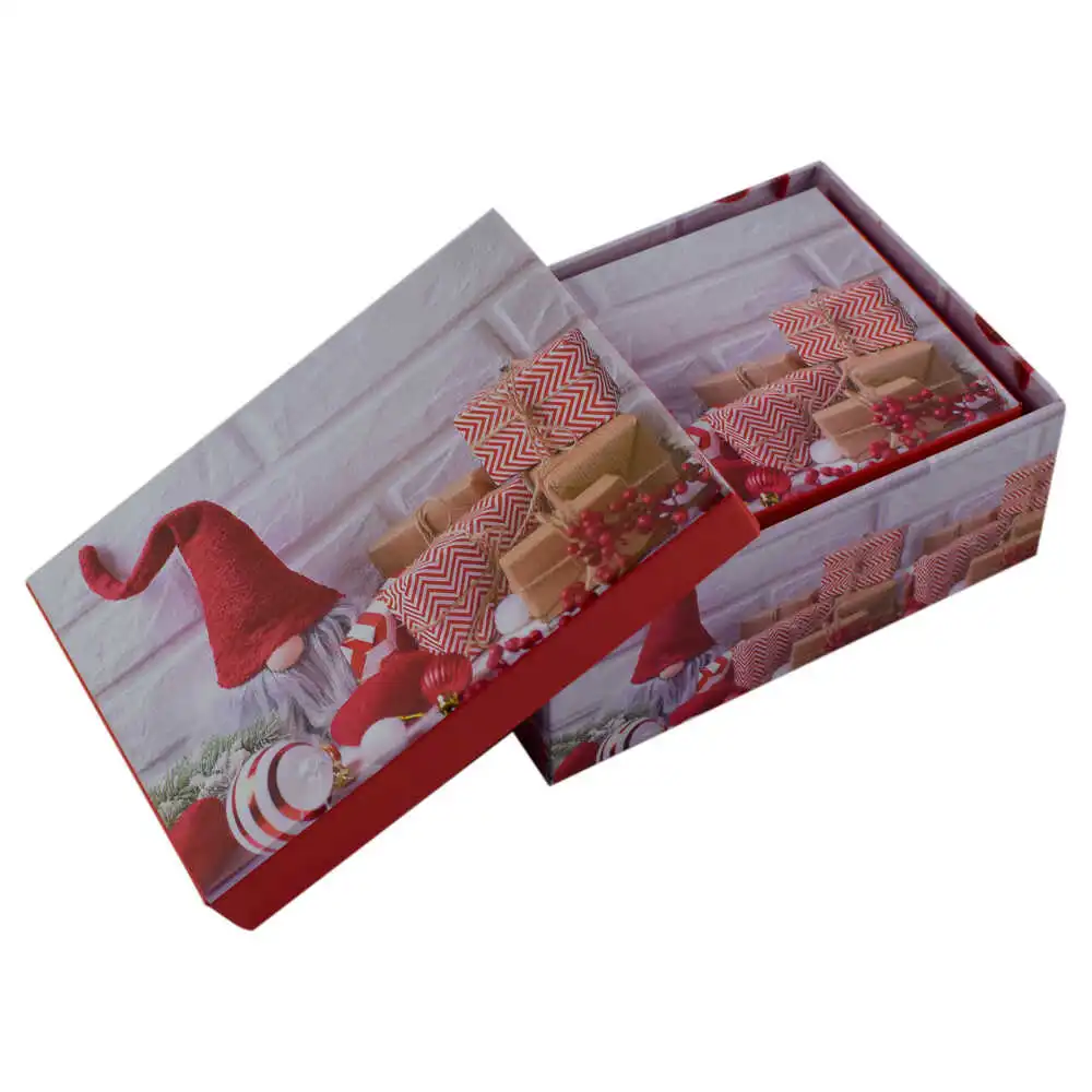Set 3 cutii dreptunghiulare pentru cadouri - Design Craciun - Diverse modele (Model 2)