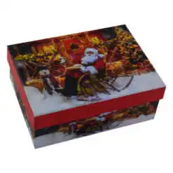 Set 3 cutii dreptunghiulare pentru cadouri - Design Craciun - Diverse modele (Model 2)