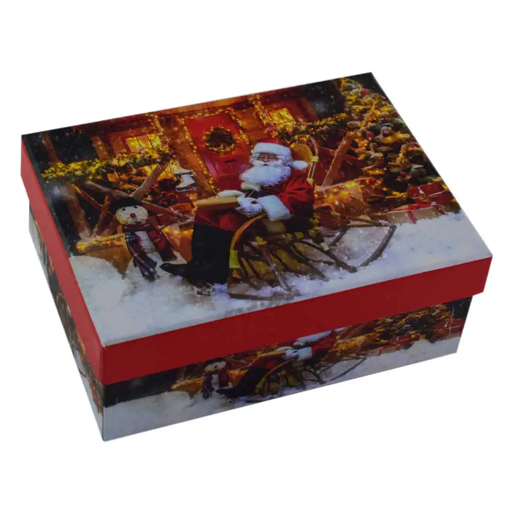 Set 3 cutii dreptunghiulare pentru cadouri - Design Craciun - Diverse modele (Model 2)
