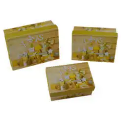 Set 3 cutii dreptunghiulare pentru cadouri - Design Craciun - Diverse modele (Model 2)