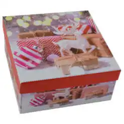 Set 3 cutii patrate pentru cadouri - Design Craciun - Diverse modele (Model 2)