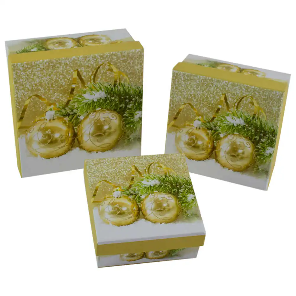 Set 3 cutii patrate pentru cadouri - Design Craciun - Diverse modele (Model 2) Set 3 cutii patrate pentru cadouri - Design Craciun - Diverse modele (Model 2)