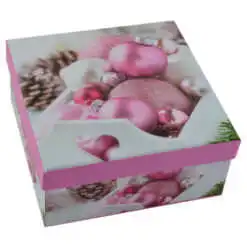 Set 3 cutii patrate pentru cadouri - Design Craciun - Diverse modele (Model 2)