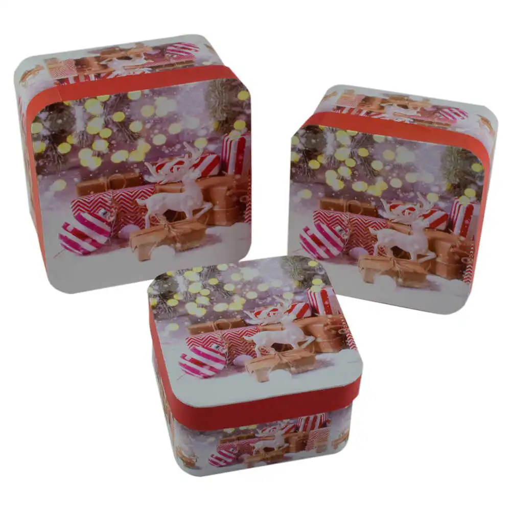 Set 3 cutii patrate pentru cadouri - Design Craciun - Diverse modele (Model 1) Set 3 cutii patrate pentru cadouri - Design Craciun - Diverse modele (Model 1)
