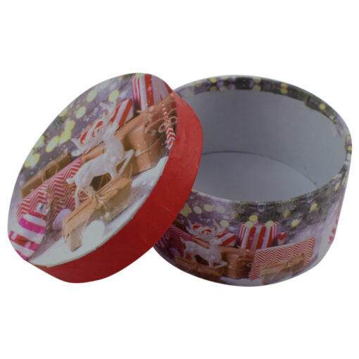 Cutie rotunda pentru cadouri - Design Craciun - Diverse modele