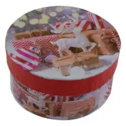 Cutie rotunda pentru cadouri - Design Craciun - Diverse modele
