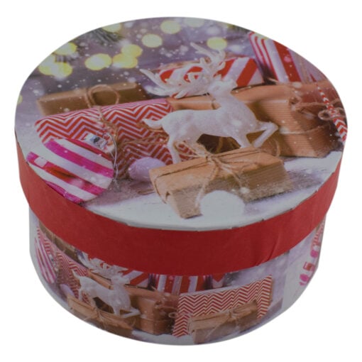 Cutie rotunda pentru cadouri - Design Craciun - Diverse modele