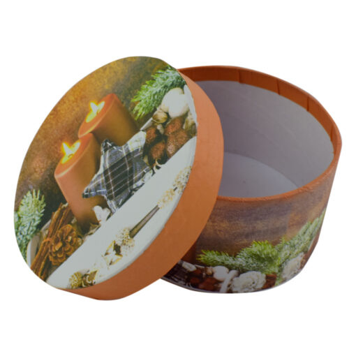 Cutie rotunda pentru cadouri - Design Craciun - Diverse modele