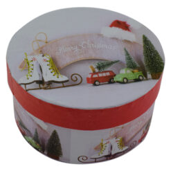 Cutie rotunda pentru cadouri - Design Craciun - Diverse modele