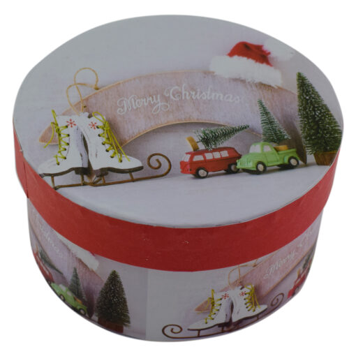 Cutie rotunda pentru cadouri - Design Craciun - Diverse modele