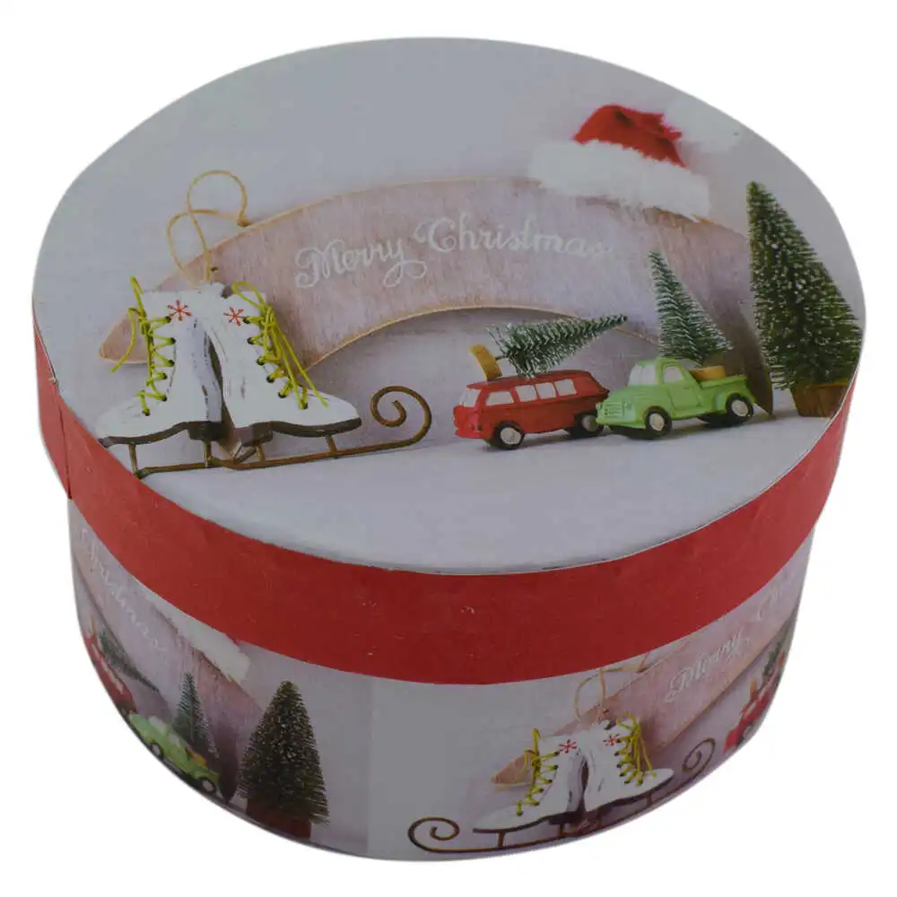 Cutie rotunda pentru cadouri - Design Craciun - Diverse modele Cutie rotunda pentru cadouri - Design Craciun - Diverse modele