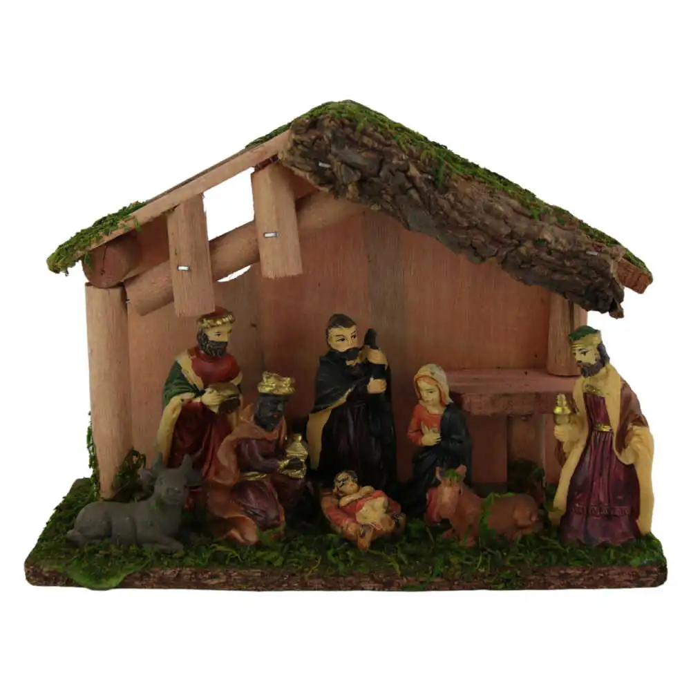 Ornament de Craciun Sceneta Betleem din lemn 20 CM