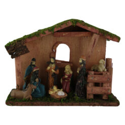 Ornament de Craciun Sceneta Betleem din lemn 20 CM