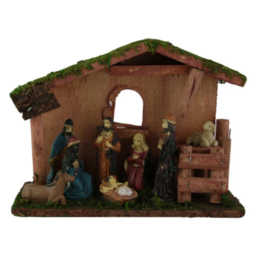 Ornament de Craciun Sceneta Betleem din lemn 20 CM