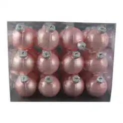 Set 36 globuri din sticla Roz 5.7 CM