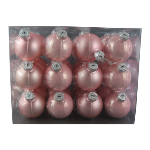 Set 36 globuri din sticla Roz 5.7 CM