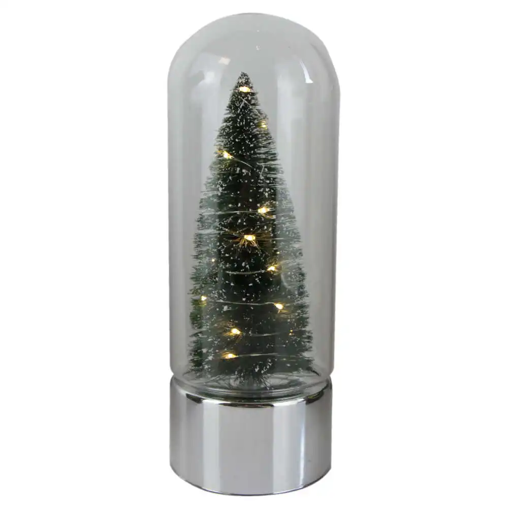 Brad in cupola de sticla cu led 24 CM Brad in cupola de sticla cu led 24 CM
