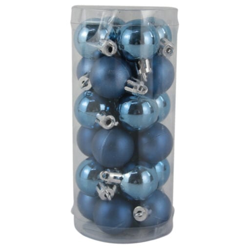Set 24 globuri din plastic Albastru 3 CM