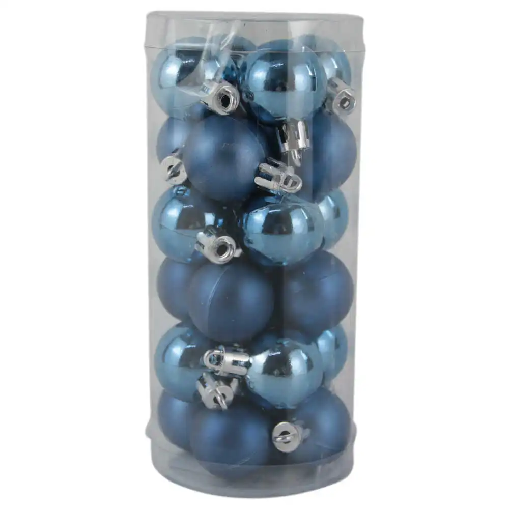 Set 24 globuri din plastic Albastru 3 CM Set 24 globuri din plastic Albastru 3 CM