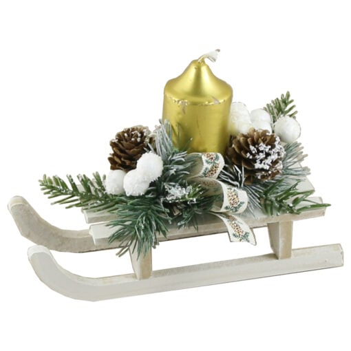 Decor Craciun Saniuta cu lumanare 17 CM