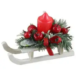 Decor Craciun Saniuta cu lumanare 17 CM