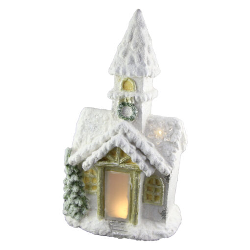 Biserica decorativa Craciun cu led 50 CM