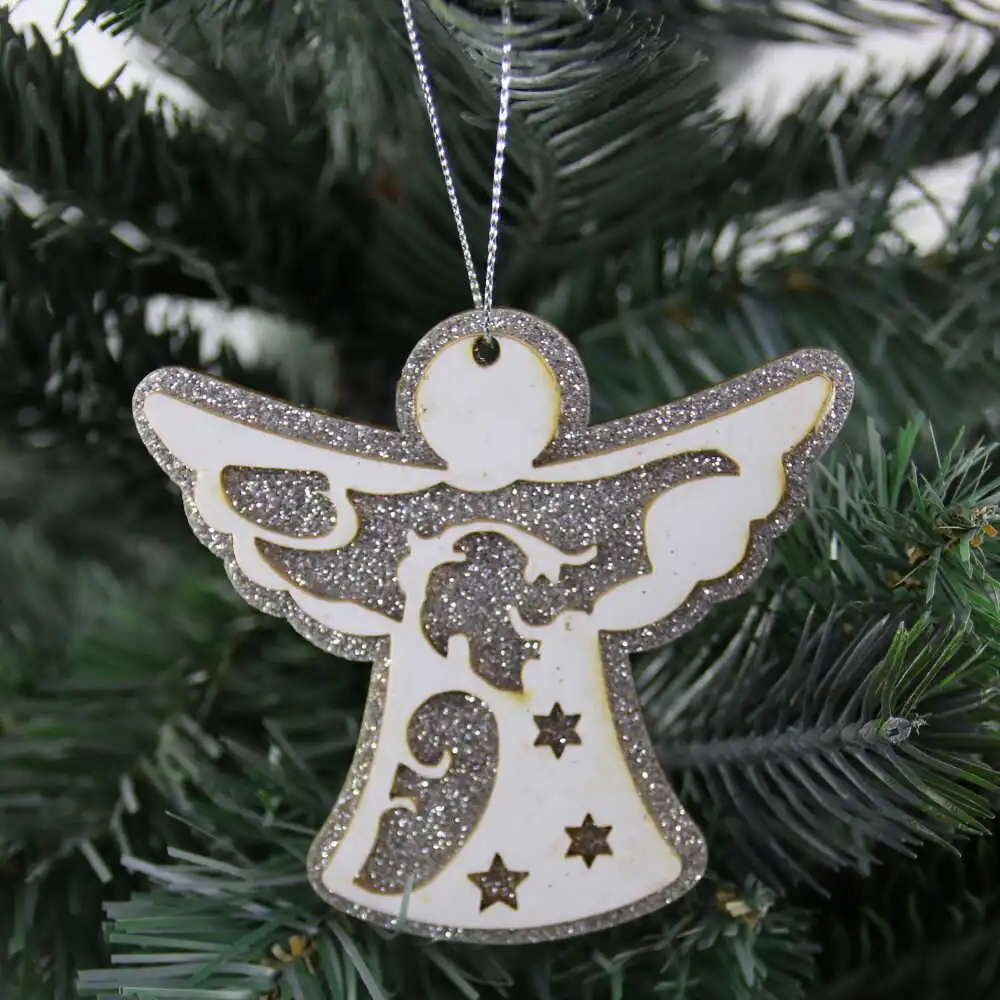 Ornament brad din lemn Ren/Inger/Brad 10 CM