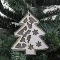 Ornament brad din lemn Ren/Inger/Brad 10 CM