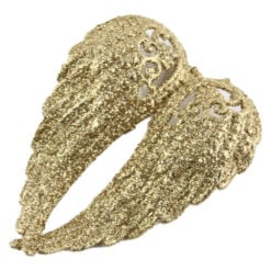 Ornament brad cu glitter Aripi de inger 15 CM Auriu/Argintiu