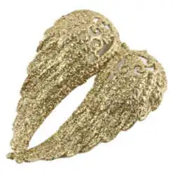 Ornament brad cu glitter Aripi de inger 15 CM Auriu/Argintiu