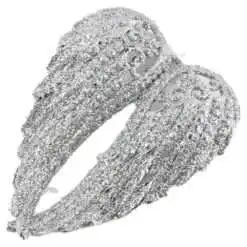 Ornament brad cu glitter Aripi de inger 15 CM Auriu/Argintiu