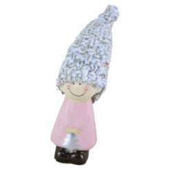 Figurina Craciun Fetita cu caciula 17 CM - cu steluta/brad
