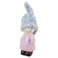 Figurina Craciun Fetita cu caciula 17 CM - cu steluta/brad