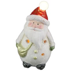 Figurina Craciun Mos Nicolae din ceramica cu led 14 CM