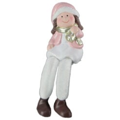 Figurina Craciun Copil cu picioare mobile 8 CM - Roz