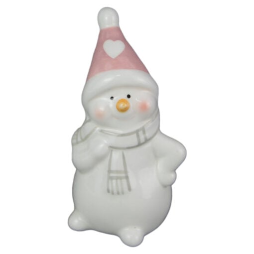 Figurina Craciun Om de zapada din ceramica 9 CM - cu inima