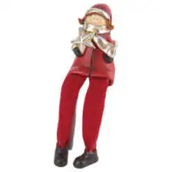 Figurina Craciun Copil cu picioare mobile 8 CM - Rosu