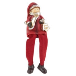 Figurina Craciun Copil cu picioare mobile 8 CM - Rosu