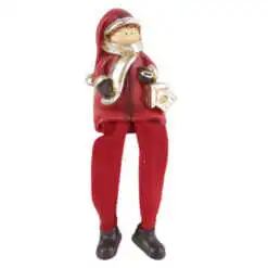 Figurina Craciun Copil cu picioare mobile 8 CM - Rosu
