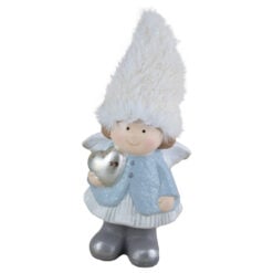 Figurina inger din ceramica cu caciula blana 17 CM