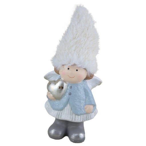 Figurina inger din ceramica cu caciula blana 17 CM