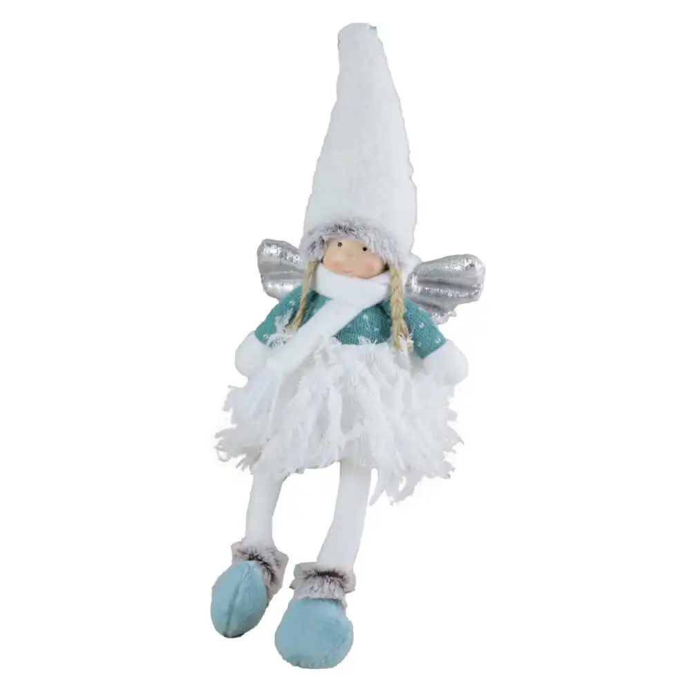 Figurina inger din textil cu led si picioare atarnatoare 27 CM Figurina inger din textil cu led si picioare atarnatoare 27 CM