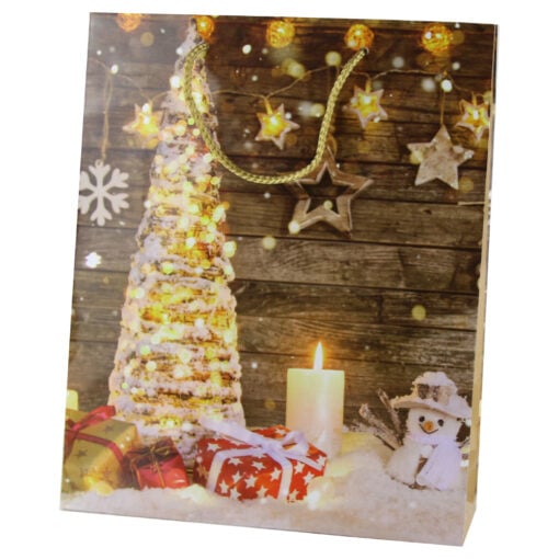 Punga cadou Craciun 26x32 CM - Stele sclipitoare
