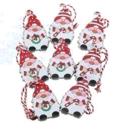 Set 8 ornamente de brad din lemn 6 CM