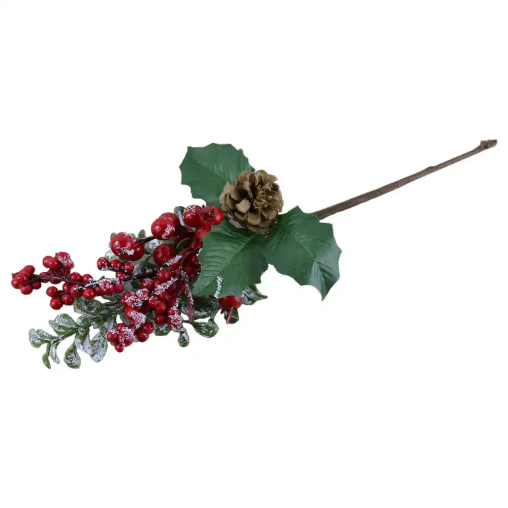Pick creanga cu bobite si con de brad 35 CM Pick creanga cu bobite si con de brad 35 CM