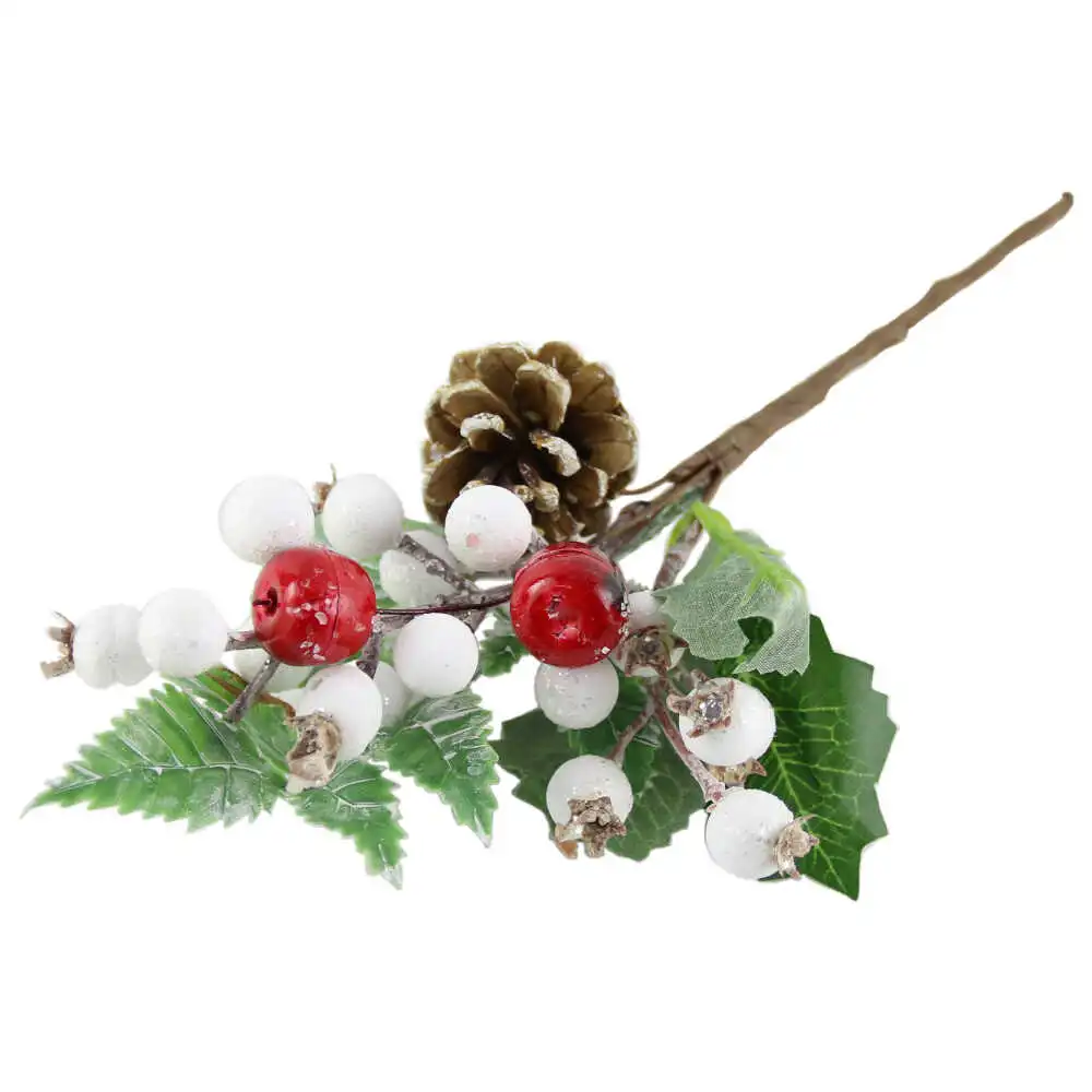 Pick creanga cu bobite si con de brad 27 CM Pick creanga cu bobite si con de brad 27 CM