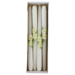 Set 4 lumanari Craciun cu Craciunita alba 29 CM