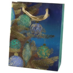 Punga cadou Craciun 18x23 CM - Glob turcoaz