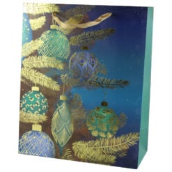 Punga cadou Craciun 26x32 CM - Glob turcoaz