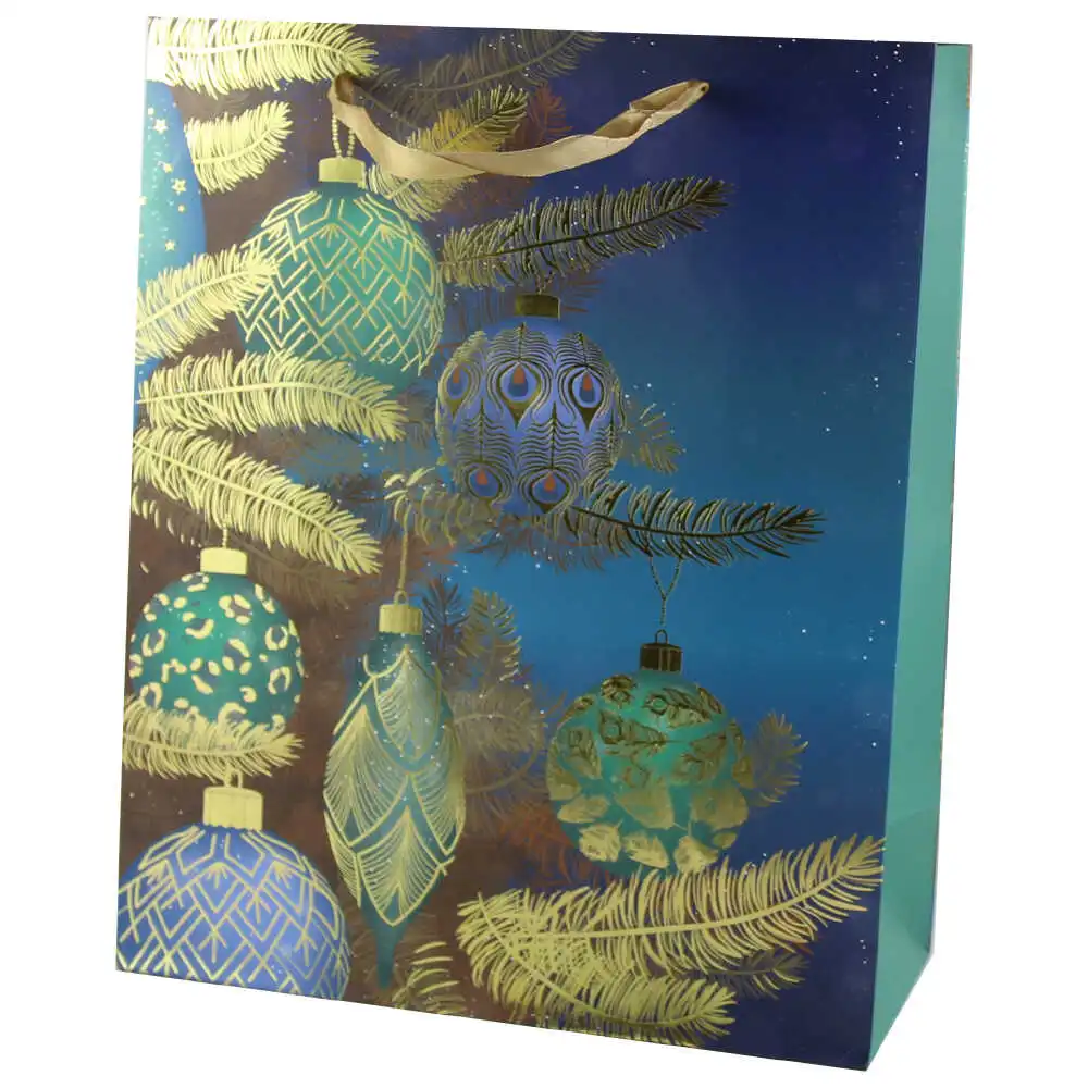 Punga cadou Craciun 26x32 CM - Glob turcoaz Punga cadou Craciun 26x32 CM - Glob turcoaz